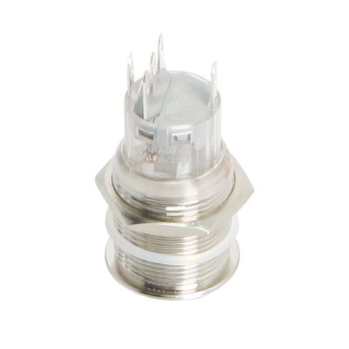 Latching Push Button Switch, 36V Waterproof Stainless Steel Metal, 3/4" Mounting Hole Red LED SPST Switch, 2 Pcs