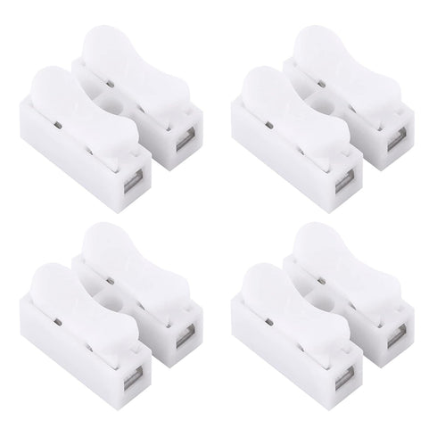 2 Pin Wire Connectors, 100Pcs Spring Terminal Cable Clamp Connectors for LED Strip Light