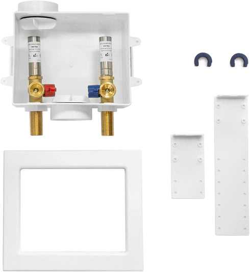 1/2-inch Hammer Arrestor,(WM010) EFIELD Washing Machine Outlet Box with Center Drain Push-Fit White, with Stainless