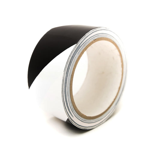 Safety Warning Hazard Floor Tape, 2 Inch x 54 Feet, Black and White Stripes