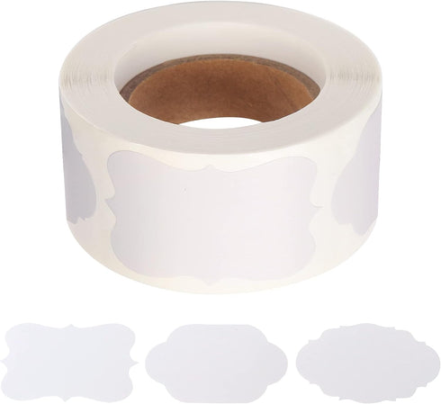 Pimoys 300 Pieces Gift Sticker Labels - 1.2*2inch Kraft Paper Waterproof Labels for Jam Jars, Home Baking, Holiday