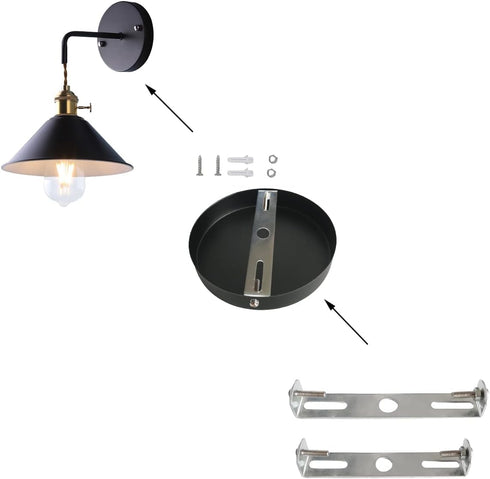 DVECUE 8Pieces Light Fixture Mounting Bracket Crossbar Kit for Ceiling Pendant Wall Light Sconce Mounting Plate