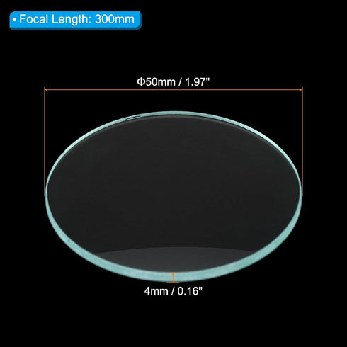 PATIKIL 12" (300mm) Focal Length Flat Convex Lens, 3 Pack 50mm Diameter 4mm Height Glass Optically Polished Round Edges Lens for Physics Experiment, Clear