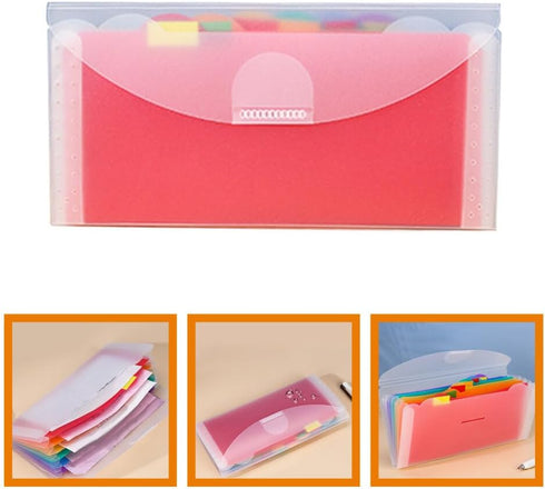 KALLORY Small Accordion File Folder, Mini Expanding File Holder, 7 Pockets Document Organizer with Tabs for Classroom