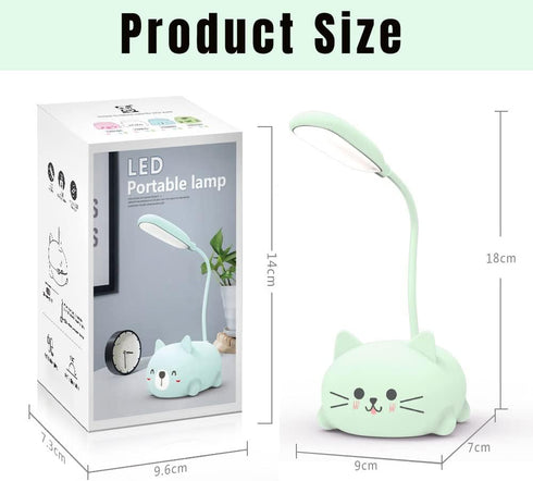 soputry Mini Cat USB Lamp, Kawaii Desk Lamp with USB Charging Port, Foldable Animal Table lamp Rechargeable LED Light