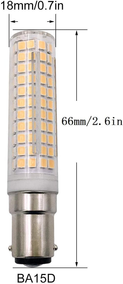 10W BA15D Bulb 6 Pack Dimmable Bulb 80W Bulbs T3 T4 Bulbs 6000K 1000LM Bulb Lxcom Lighting LED Corn Double Contact