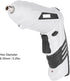 Electric Screwdriver Set - Cordless Handheld Power Screwdriver with 2Pcs Bits, USB Rechargeable Drill Kit, White