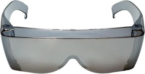 Calabria 3000 Fit Over Safety Glasses, Fitover Prescription Eyewear, Silver Mirror Wrap Around Tinted Anti Fog Glare