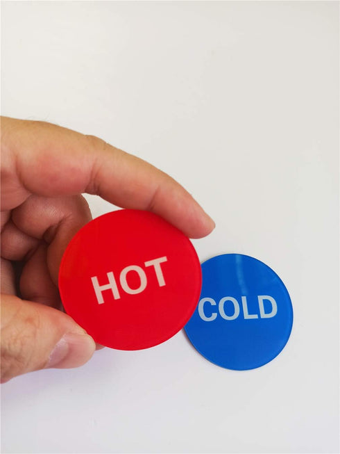 Zzooi Hot and Cold Water Pipe Labels, 2 Count Round 5cm