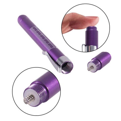 Aokin Pen Light with Pupil Gauge, Reusable LED Penlight Medical for Doctor Nurse Diagnostic etc, White Light, Rose