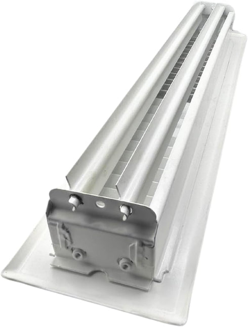 Precision Flow 2"x 10" Steel Floor Register, 2 Way Louvered Design in Glacier White Finish for Home Vent Covers