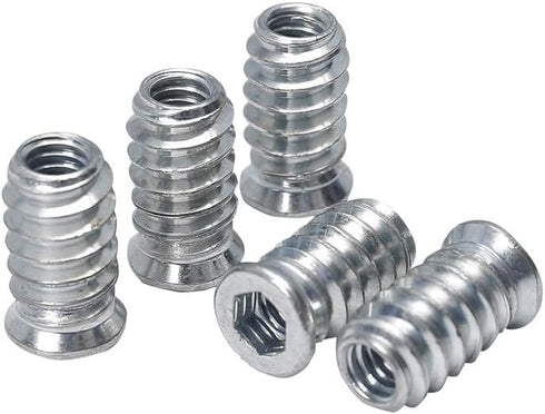 40pcs Threaded Inserts for Wood, 1/4-20 Furniture Screw in Nuts, 20mm Length