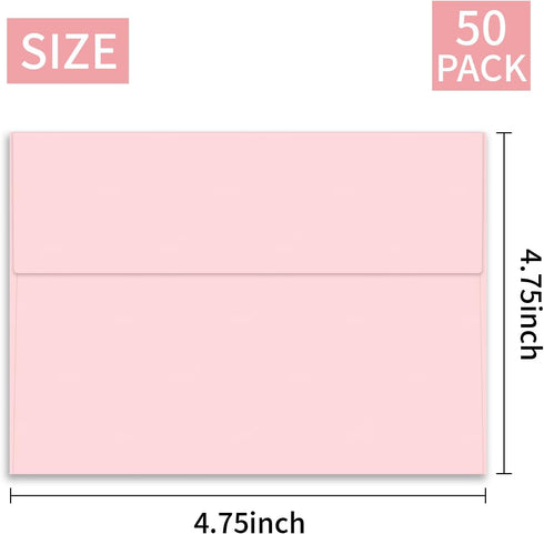 YINUOYOUJIA 4x6 Self Seal Envelopes for Invitations, A6 Envelopes for Cards, Photos, Weddings, Parties (Pink)