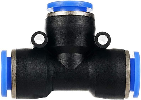 Metalwork Push to Connect Reducing Tee Union Fitting, 8mm x 6mm x 8mm OD, Pack of 10