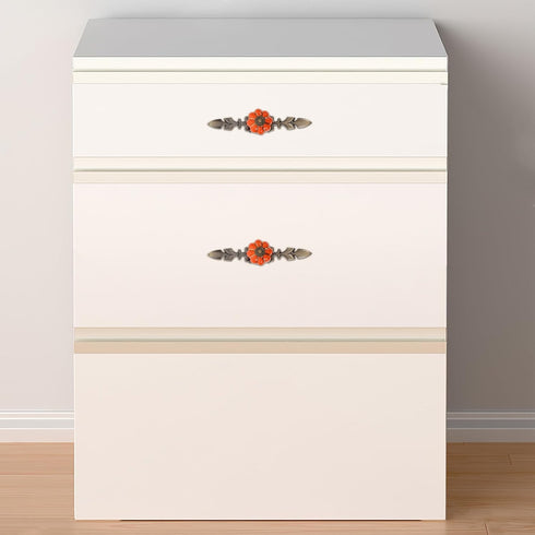 1 DOITOOL Pair Ceramic Pumpkin Drawer Pull Zinc Alloy Base Furniture Pull Handles for Drawers Kitchen Cabinet Bedroom