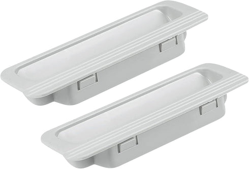 Recessed Flush Pull Handle (110x37x16mm), 2Pcs Plastic Rectangular Inset Hidden Handles for Cupboard Door Drawer