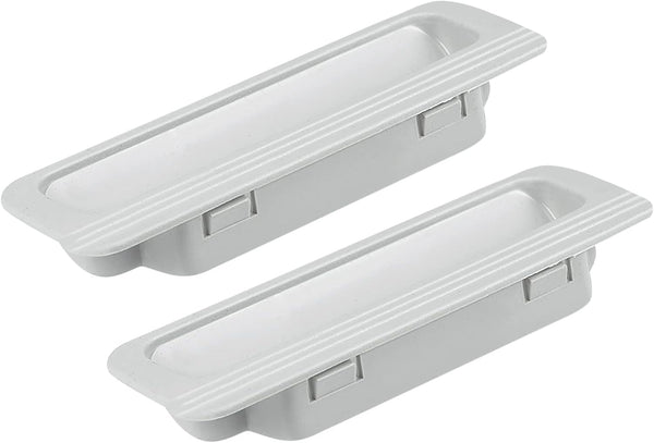 Recessed Flush Pull Handle (110x37x16mm), 2Pcs Plastic Rectangular Inset Hidden Handles for Cupboard Door Drawer
