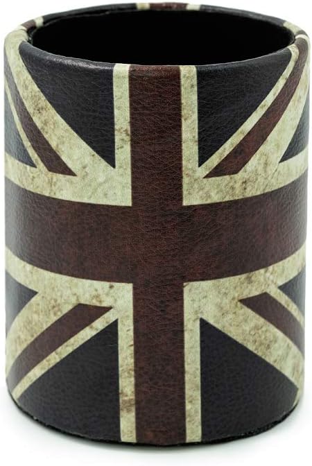 DreamsEden Vintage Pen Pencil Holder - Retro Pattern Desk Organizer for Home Office Bedroom (Union Jack Flag Round)