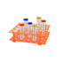 2 Pack Test Tube Rack, 100 Well Orange Detachable Plastic Holder for 10ml/15ml/50ml