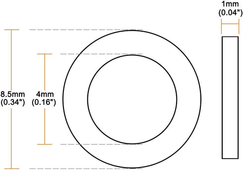 uxcell Nylon Flat Washers M4, 8.5mm OD, 4mm ID, 1mm Thickness, Sealing Gasket for Faucet Pipe Water Hose, Clear, Pack