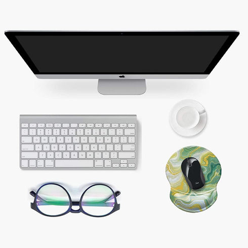Knocent Ergonomic Designed Mouse Pad with Wrist Rest Hand Support Non Slip Rubber PU Base Wrist Mouse Pads Great