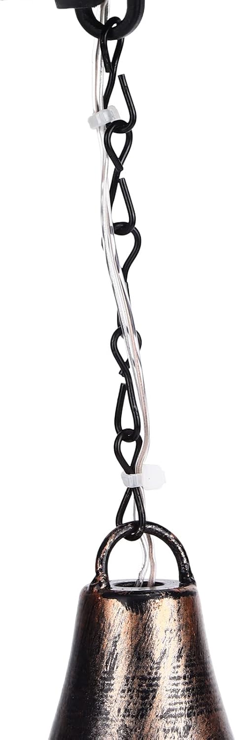 Zerodis Solar Porch Decorative Light Hanging Solar Light Hollow Iron Pattern Auto On Off Powered Outdoor Chandelier
