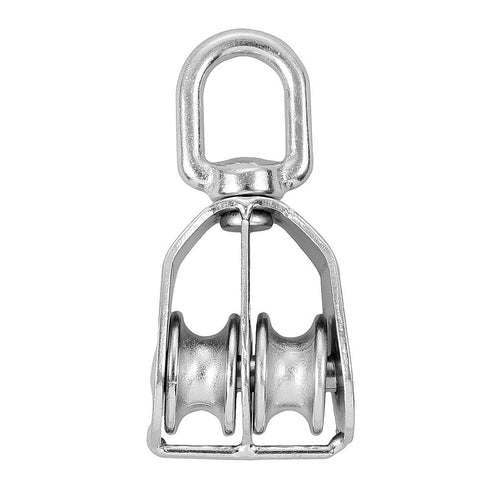 Rocaris 4 Pack Stainless Steel Wire Rope Crane Double Pulley Block - M20 Lifting Crane Swivel Hook