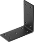 4 Pack Black Steel L Bracket, 6" L x 3" W Heavy Duty Corner Bracket for 4x4 6x6 Post, 90 Degree Metal Joint