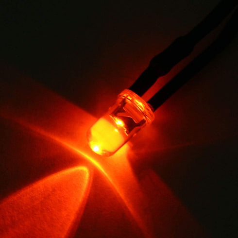 uxcell 3Pcs 5mm Pre Wired LED, Red DC3-5V Clear Lens, Light Emitting Diodes