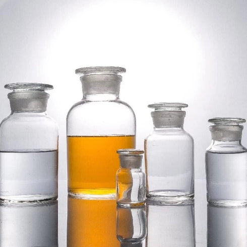 Baluue 250mL Clear Lab Chemicals Bottle, Narrow Mouth Reagent Bottle with Ground Glass Stopper