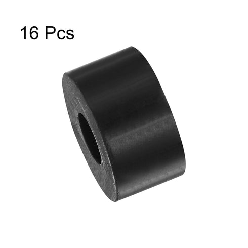 16pcs Rubber Spacer 1 Inch OD, 0.4 Inch ID, 0.6 Inch Thick Neoprene Round Anti Vibration Isolation Pads, Black