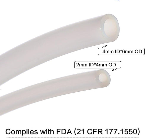 PTFE Teflon Tubing 5ft, 2mm ID X 4mm OD for 1.75 Filament Bowden 3D Printer, Allen Tech