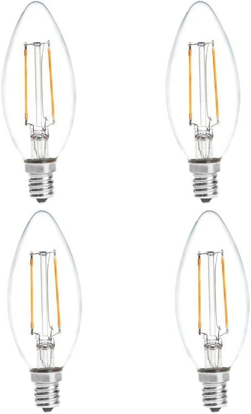 HERO-LED B10-DS-2W-WW27 Dimmable B10 E12 2W Candelabra Style LED Filament Chandelier Light Candle