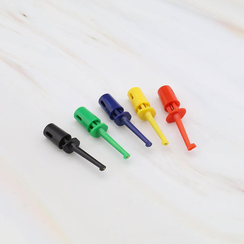 40PCS Multimeter Electrical Testing Single Hook Clip Grabber Test Probe Cable Clip Kit, 5 Colours