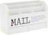 Juvale White Mail Organizer for Desktop, 3-Tier Wooden Sorter with Drawer for Files