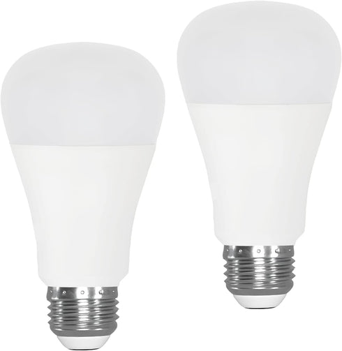 LED Light Bulb, A19 100W Equivalent, Efficient 15W, 1600 Lumens, Daylight 5000K, E26 Standard Base, Non-Dimmable, 2 Pack