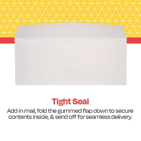 School Smart Window Envelopes, Gummed Flap Closure, No 10, White, Pack of 500
