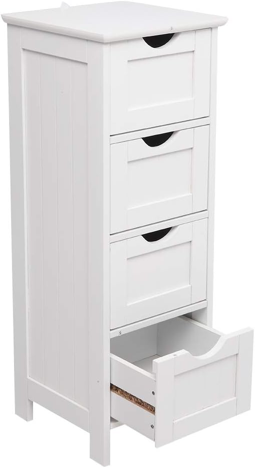 Hikarinowa Single Door Bathroom Cabinet,Freestanding Bathroom Floor Cabinet ,Wooden Floor Cabinet, Side Organizer