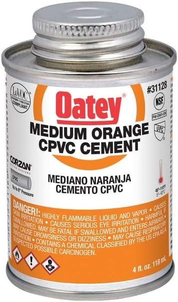 Oatey 31128 Cement, 4 oz, CPVC Orange