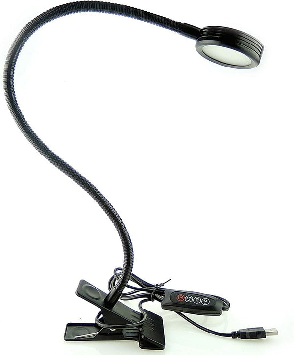 QUANS Dimmable Clip on Clamp LED Gooseneck Desk Light Lamp, Clip-on 3