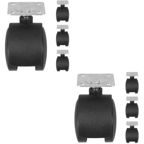 KALLORY 8pcs Replacement Caster Wheels for Furniture Home Caster Wheels Cart Cart