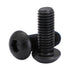 1/4-20 x 3/4" Button Head Socket Cap Screws, Allen Socket Drive, Black Oxide, Alloy Steel, 25 PCS