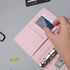 Pink A7 Macaron Colored PU Leather Binder Wallet - 6 Rings Loose Leaf Notebook Folders with Snap Button