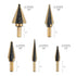 COMOWARE Step Drill Bit Set & Automatic Center Punch - Black and Gold, High Speed Steel, Set of 5 pcs