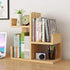 Wood Desktop Shelf, Small Assembled Bookshelf for Office Supplies, Literature Holder Display Rack (Walnut Color)