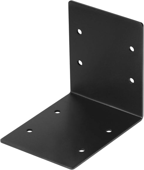 eoere 4 PCS Black 6" x 6" x 5" Heavy Duty Steel L Bracket Tie Plate, Corner Brace for Timber Connector