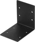 eoere 4 PCS Black 6" x 6" x 5" Heavy Duty Steel L Bracket Tie Plate, Corner Brace for Timber Connector