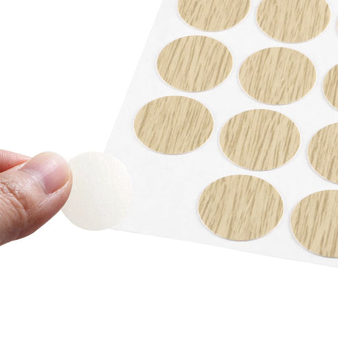uxcell 3 Sheet/162Pcs Screw Hole Cover Stickers - 21mm Dia PVC Self Adhesive Caps for Wood Furniture