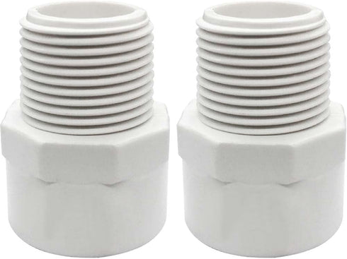 PVC Fittings Male Adapter (Socket x Male Pipe Thread) 2 Way 2 Inch, 2 Pack for 2 Inch Sch40 PVC Pipe