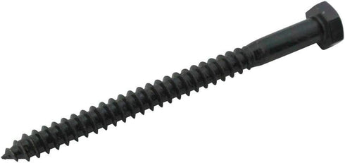 Renovators Supply Manufacturing Lag Bolts, 4 in. Black Zinc Plated Steel Lag Screws, Pack of 10